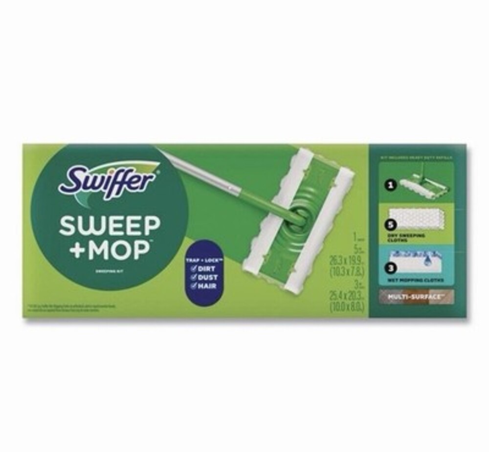 Swiffer 16516KT Floor Mopping & Sweeping Kit - Silver Plastic Handle (6/KT) New